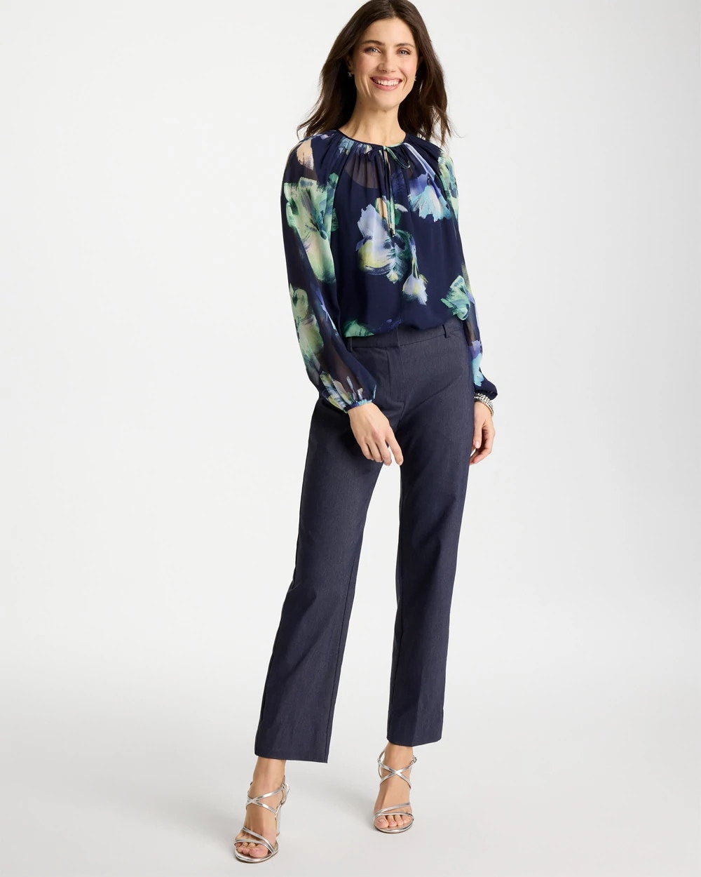 Chico's For Sale Indigo Emme Fly Front Straight Ankle Pants