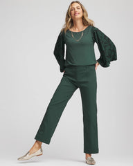 Chico's Online Darkest Spruce Emme Straight Ankle Pants