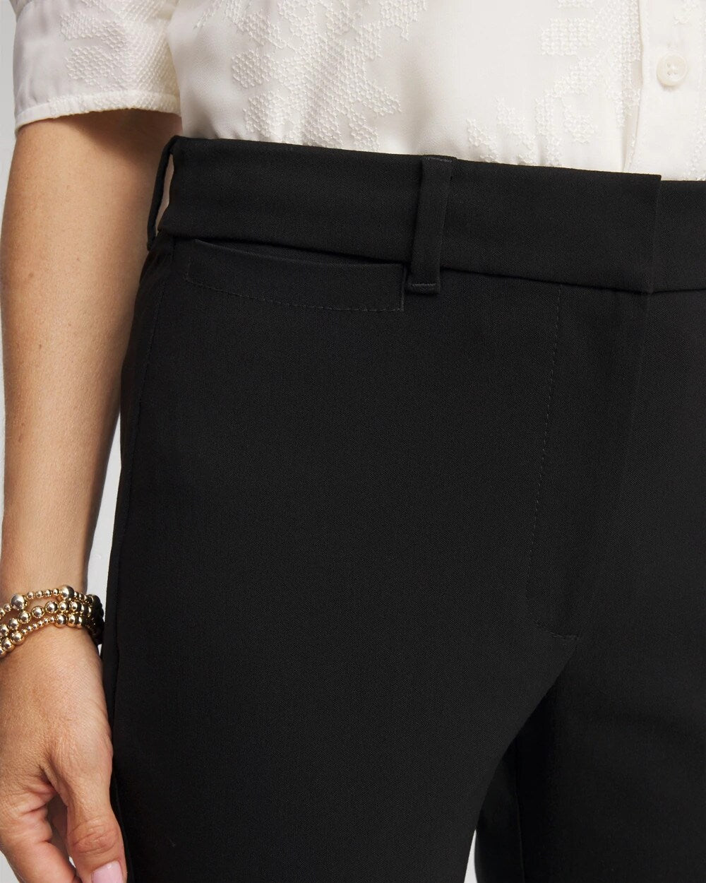 Chico's Discount Black Emme Cropped Flared Pants