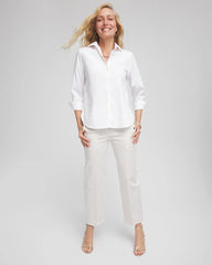 Chico's Sale Ecru Emme Striped Sailor Straight Crops