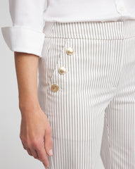 Chico's Sale Ecru Emme Striped Sailor Straight Crops