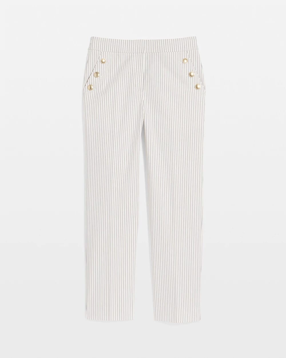 Chico's Sale Ecru Emme Striped Sailor Straight Crops