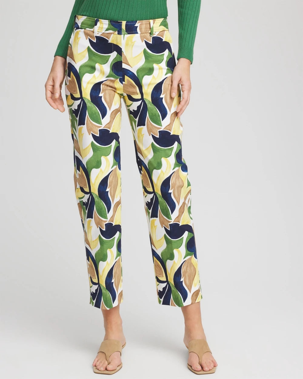 Chico's Outlet Alabaster Emme Straight Mod Cropped Pants