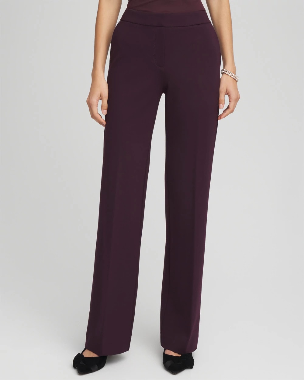 Chico's On Sale Night Bloom Emme Wide-Leg Trouser Ponte Pants