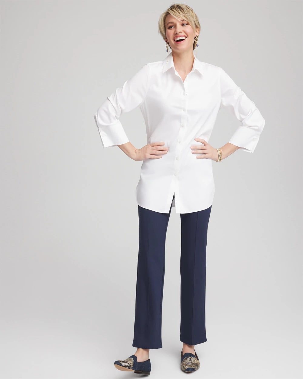 Chico's Sale Passport Blue Juliet Straight Ankle Pants