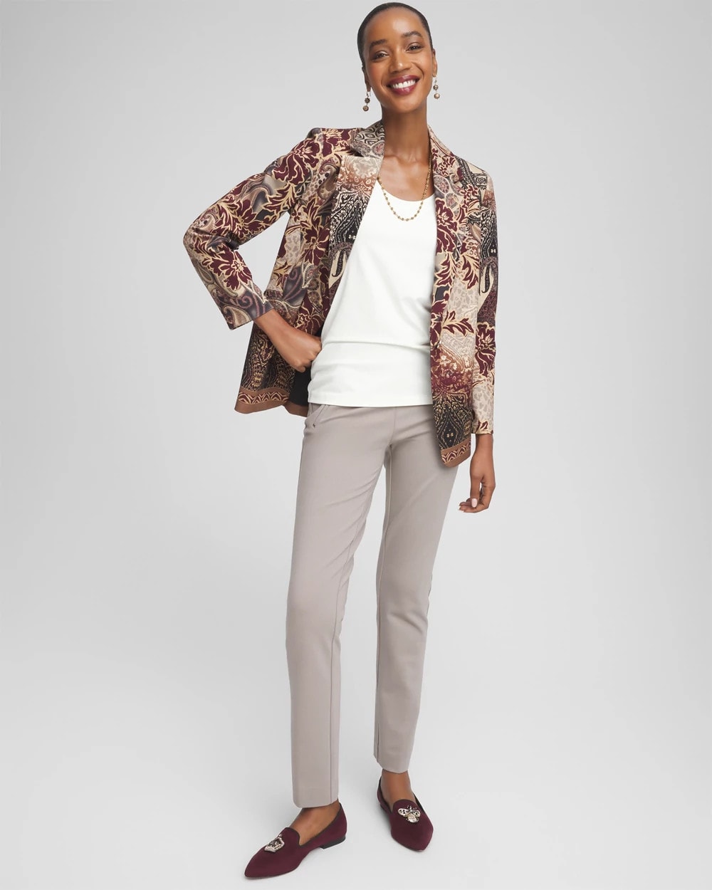 Chico's Outlet Rocky Mountain Juliet Slim Trim Detail Ankle Pants