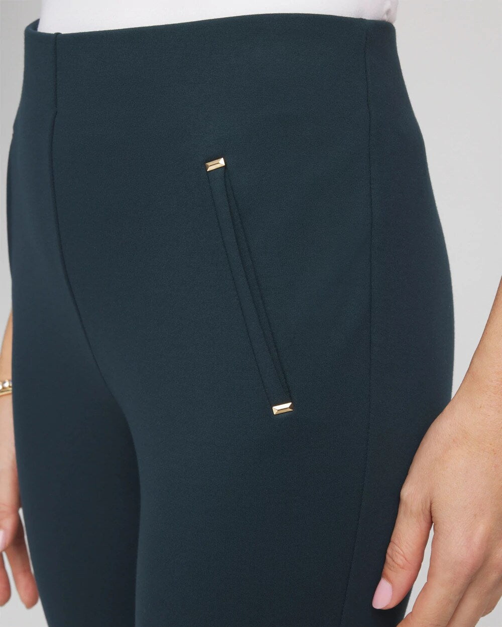 Chico's For Sale Teal Shadow Juliet Slim Trim Detail Ankle Pants