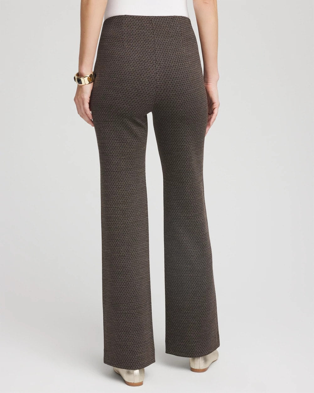 Chico's Discount Black Juliet Jacquard Full-Length Ponte Pants