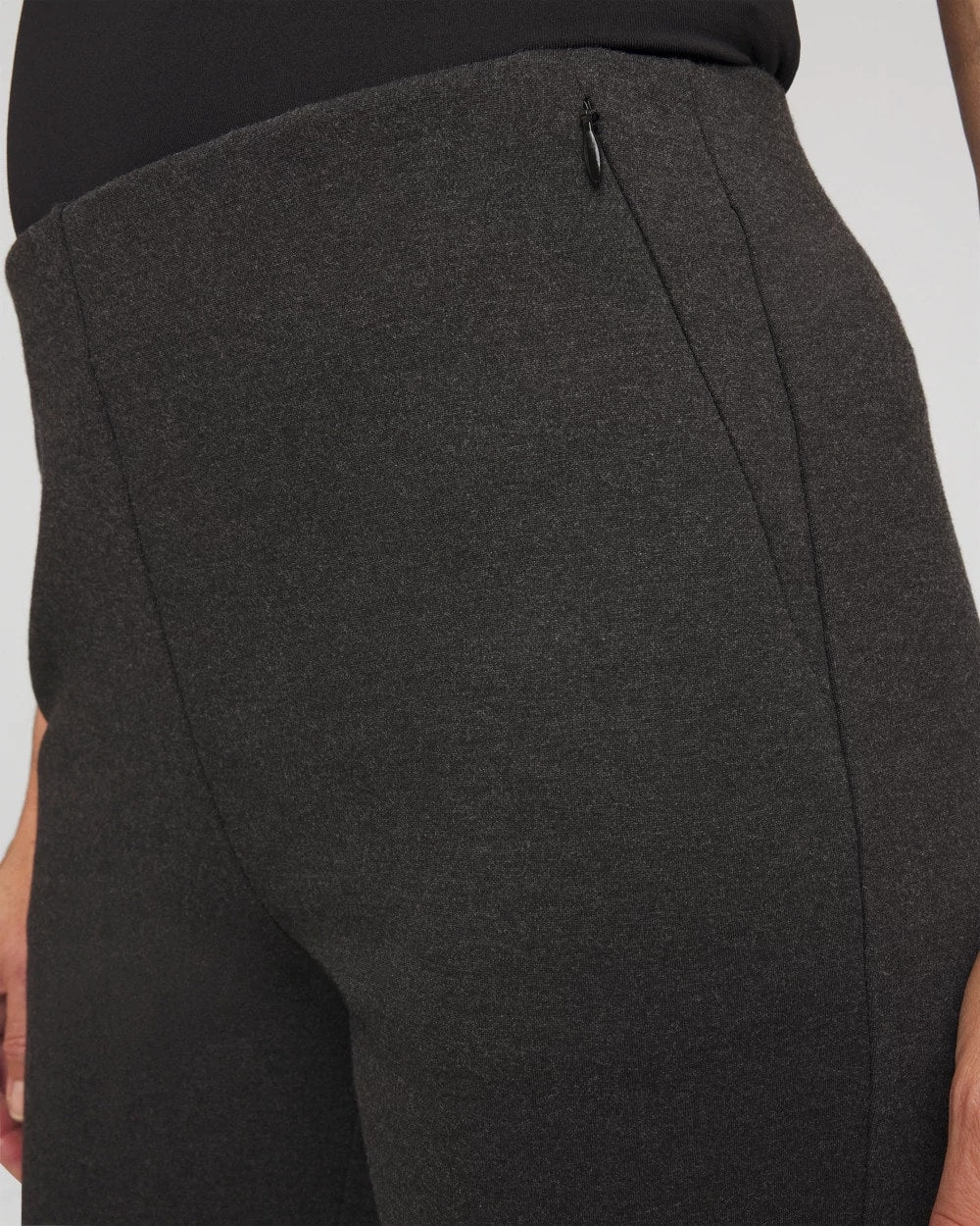 Chico's Sale Graphite Heather Gray Petite Juliet Wide Full-Length Ponte Pants