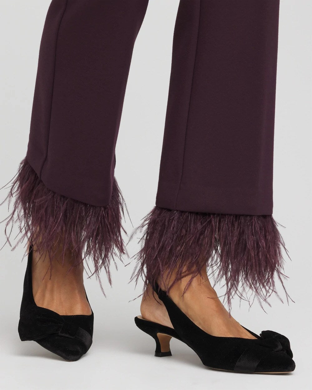 Chico's Outlet Night Bloom Juliet Feathered Flared Cropped Pants