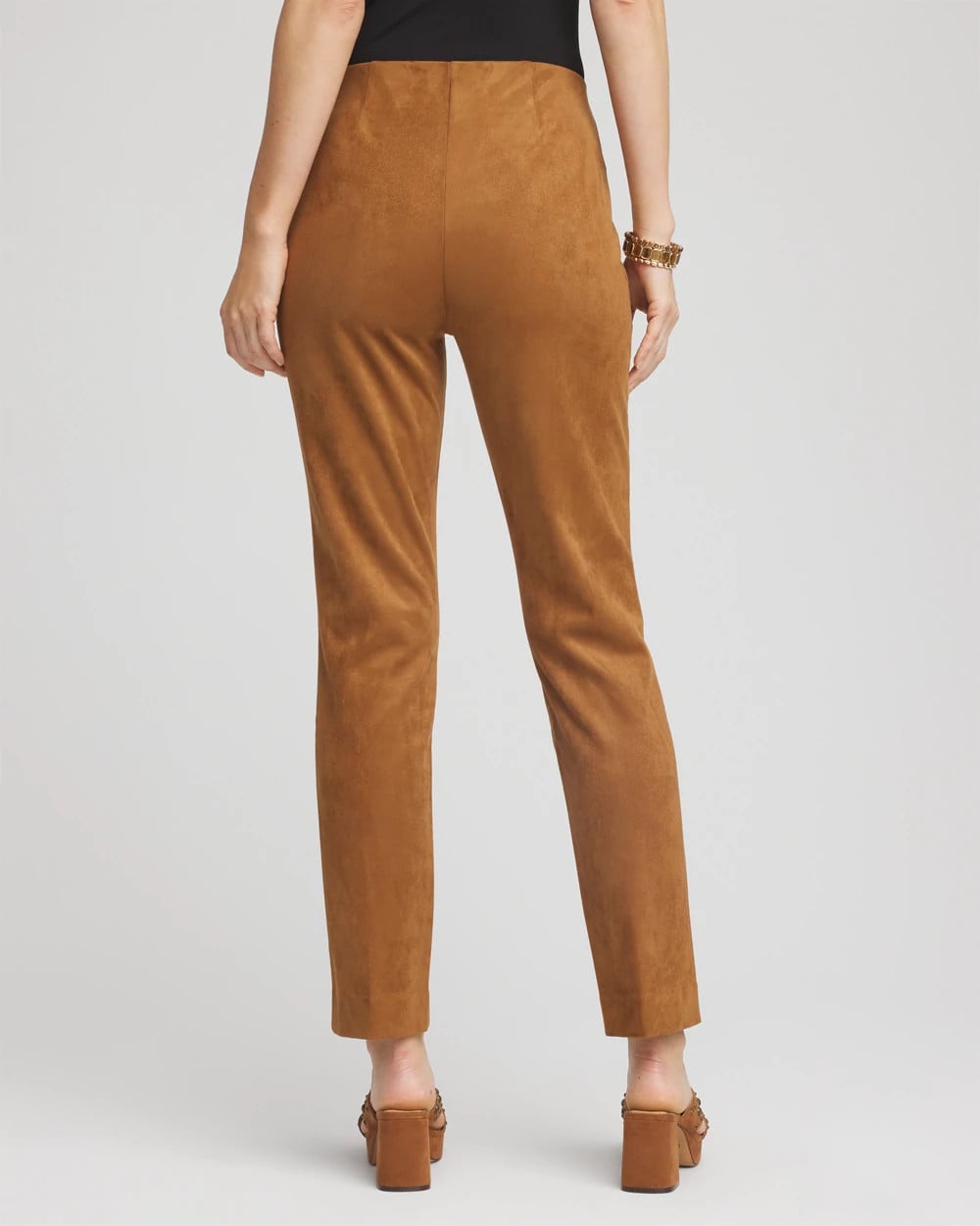 Chico's On Sale Burnt Sienna Faux Suede Juliet Slim Ankle Pants