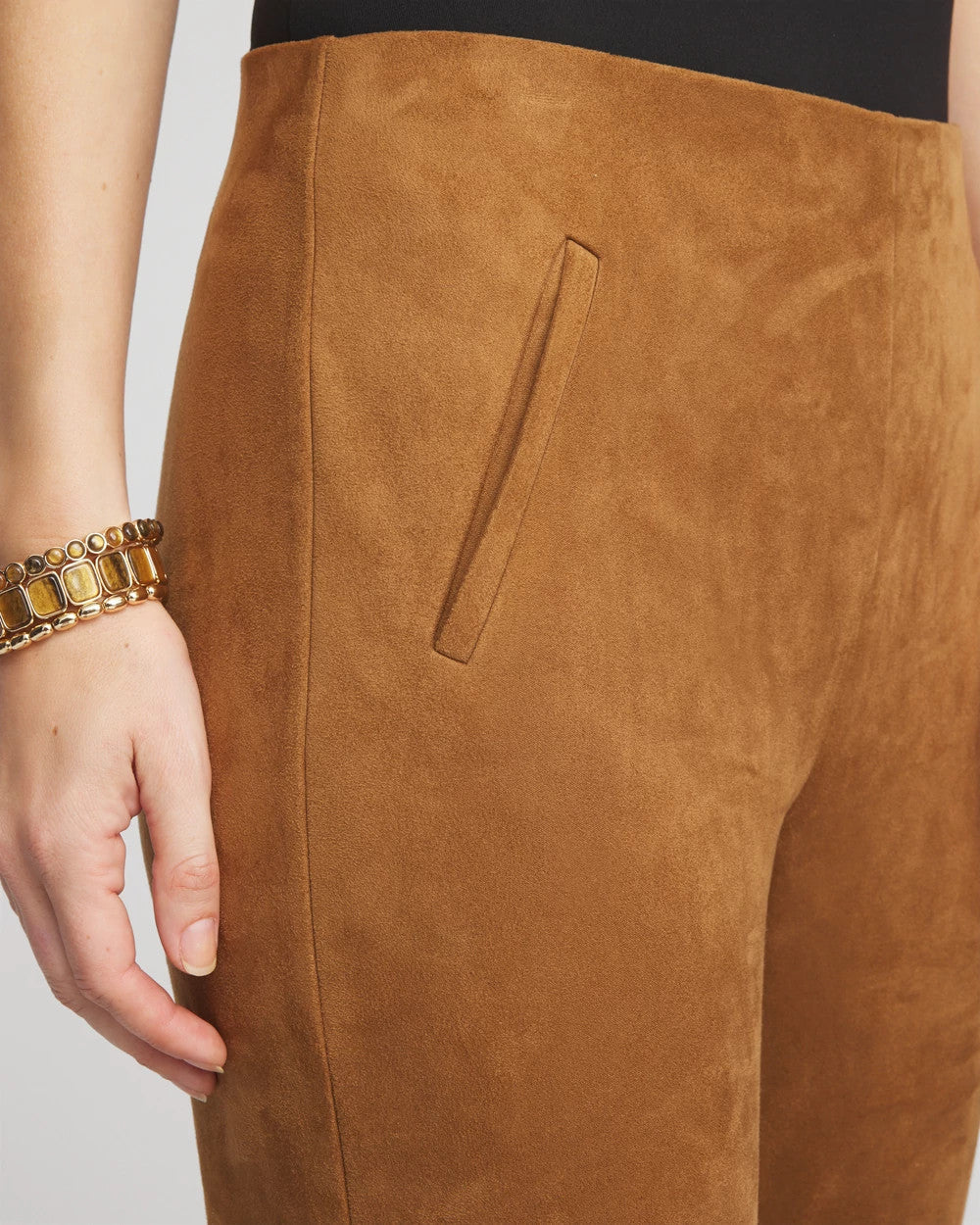 Chico's On Sale Burnt Sienna Faux Suede Juliet Slim Ankle Pants