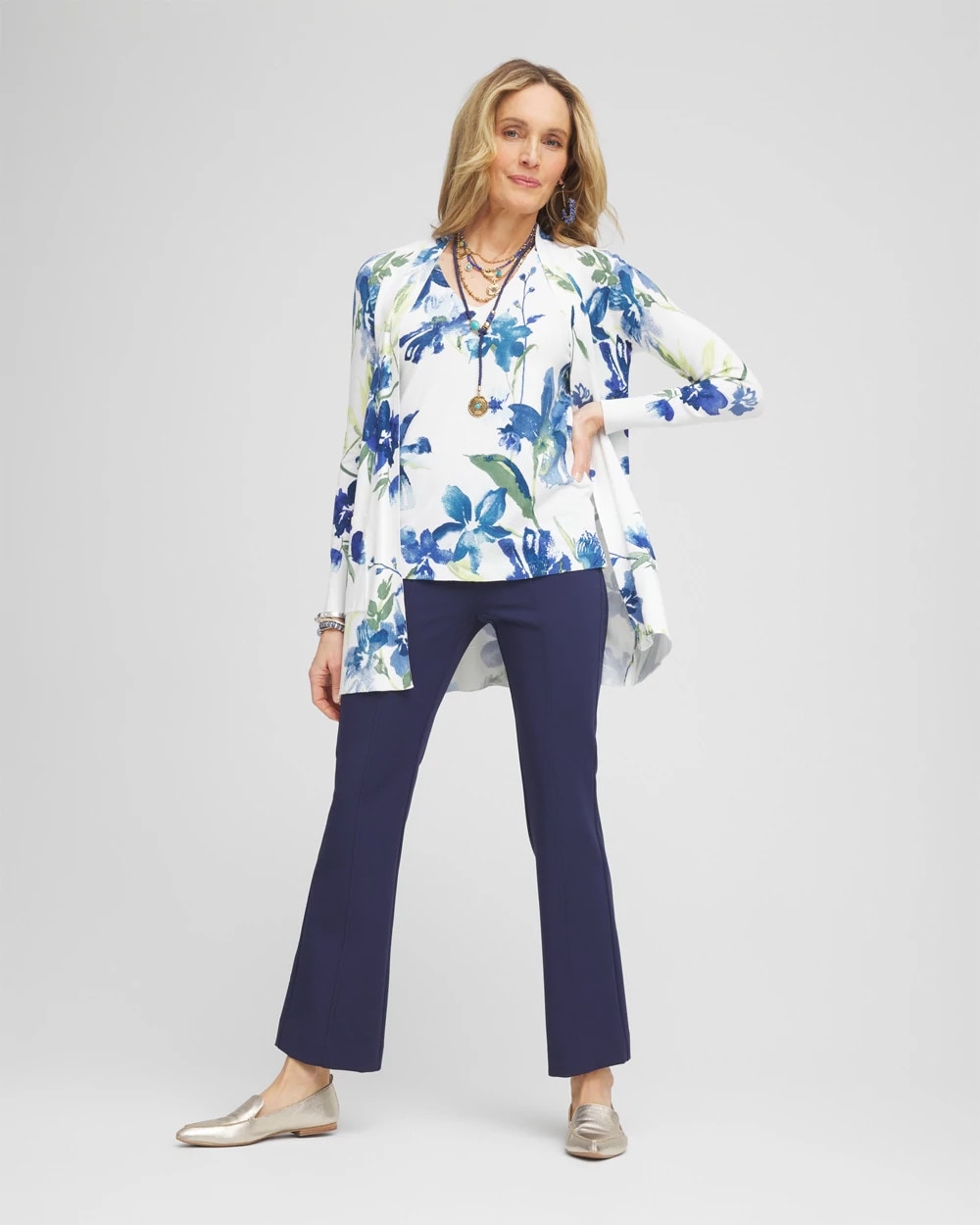 Chico's For Sale Passport Blue Lightweight Juliet Kick Flare Pants