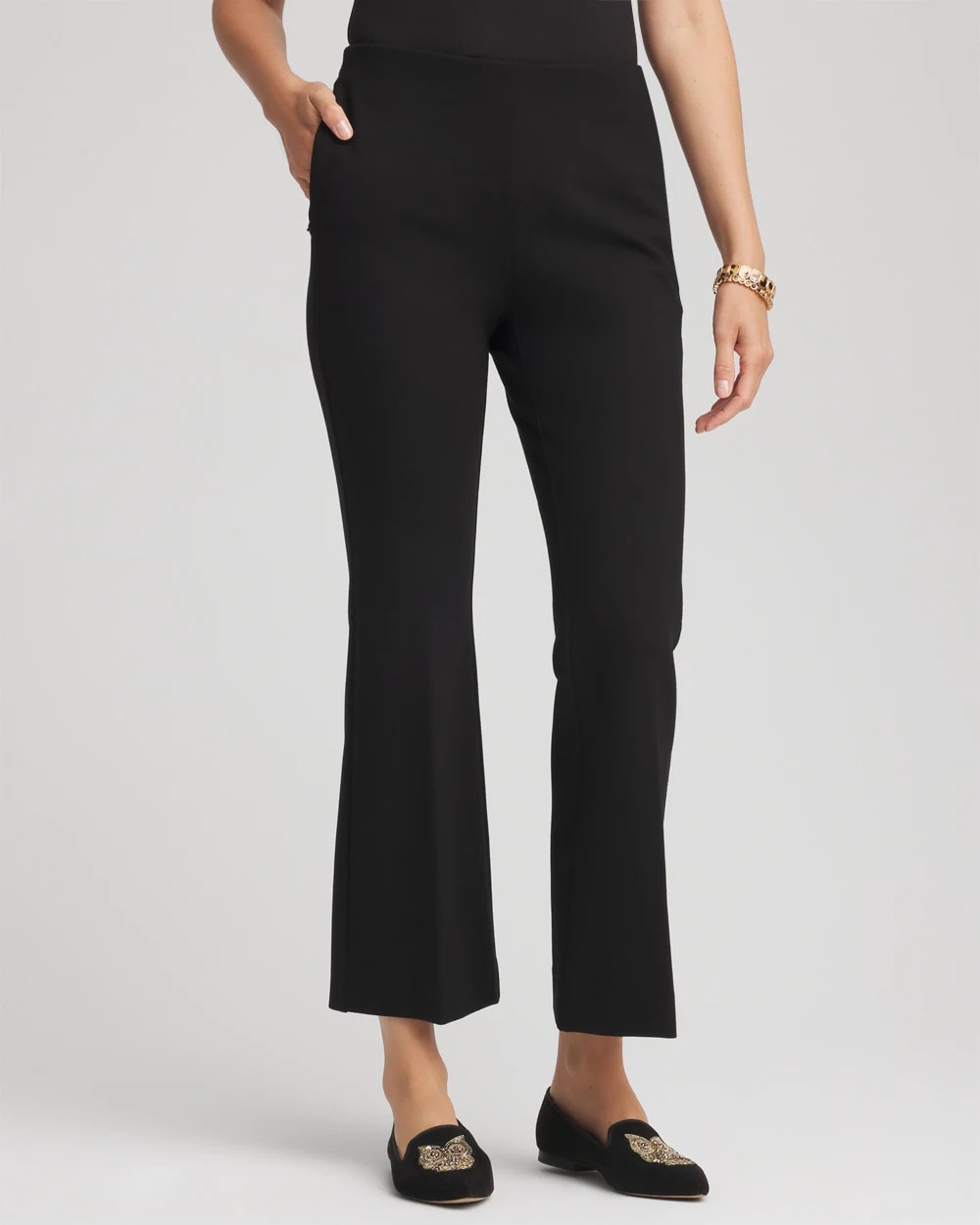 Chico's Online Black Juliet Slim Cropped Flared Pants