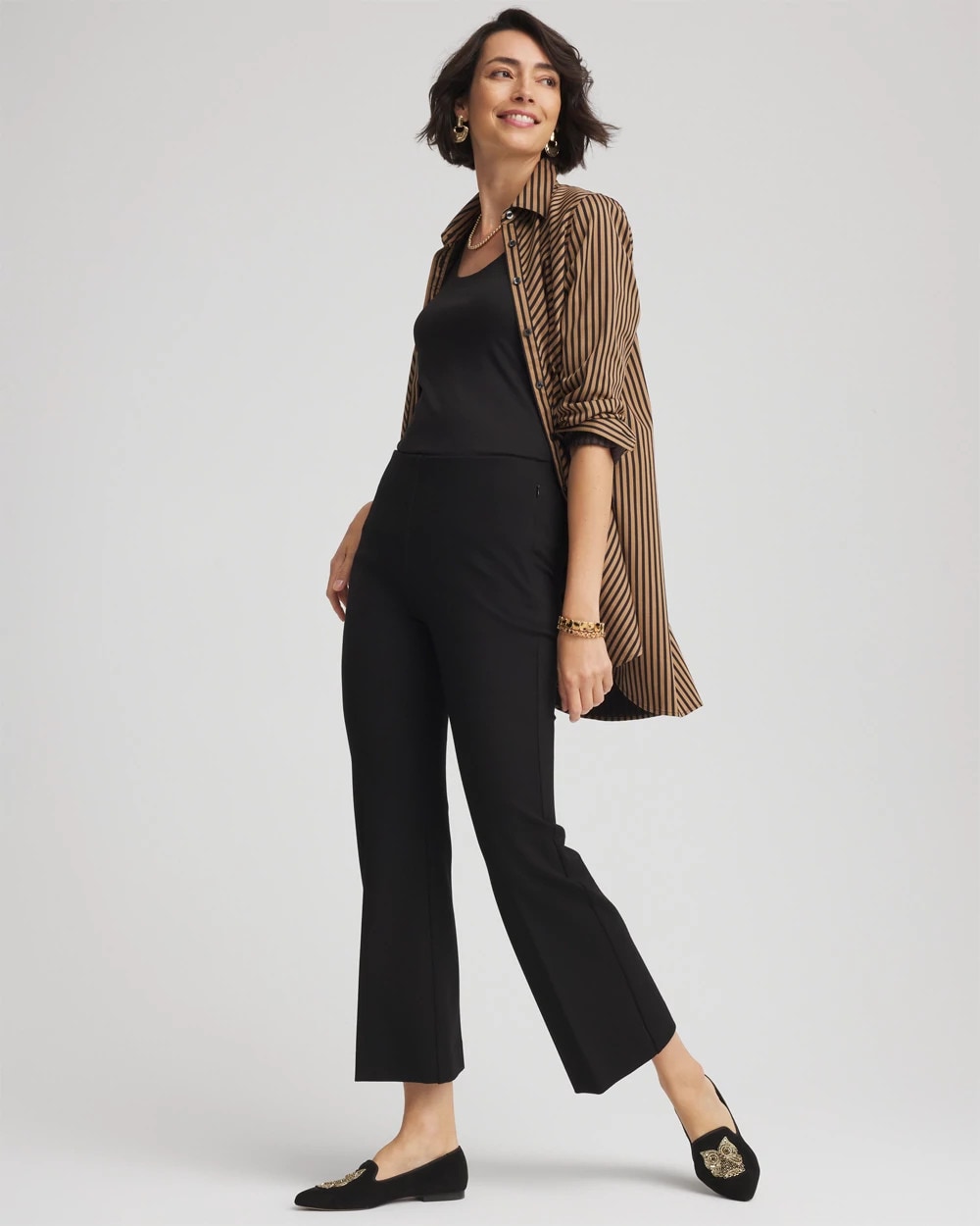 Chico's Online Black Juliet Slim Cropped Flared Pants
