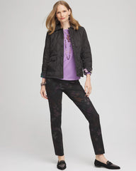 Chico's Online Black Juliet Floral Ankle Pants