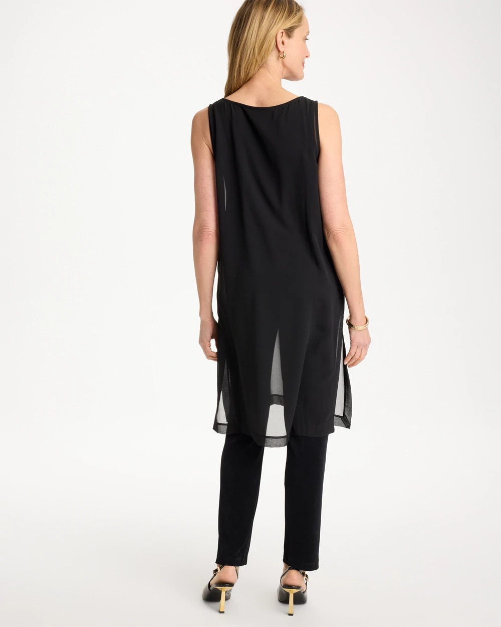 Chico's Discount Travelers Black Travelers™ Layered Chiffon Tunic