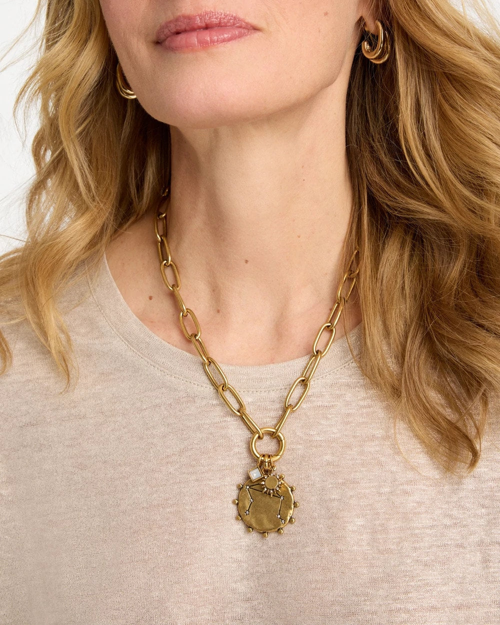 Chico's Sale Mixed Metals Libra Zodiac Charm Pendant
