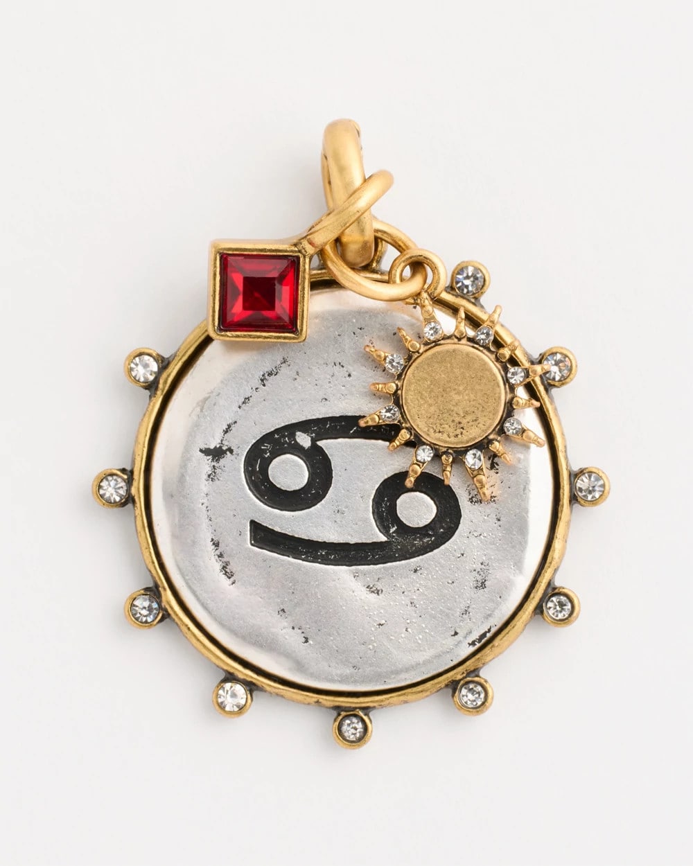 Chico's Outlet Mixed Metals Cancer Zodiac Charm Pendant