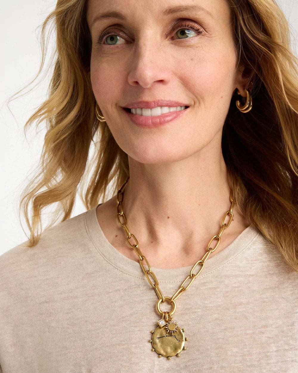 Chico's On Sale Mixed Metals Aries Zodiac Charm Pendant