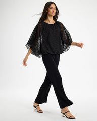 Chico's Discount Travelers Black Travelers™ Bubble Hem Top