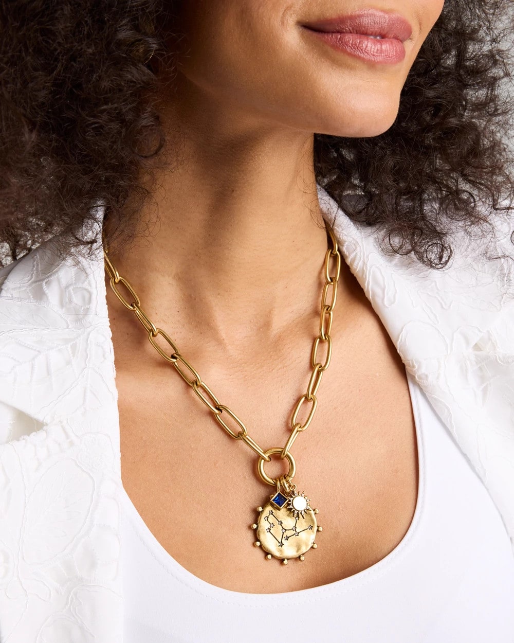 Chico's Outlet Mixed Metals Virgo Zodiac Charm Pendant