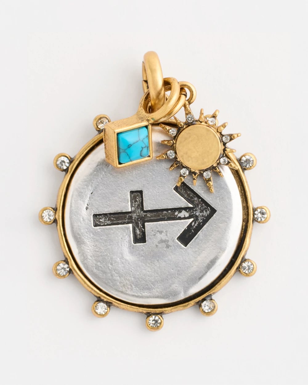 Chico's On Sale Mixed Metals Sagittarius Zodiac Charm Pendant