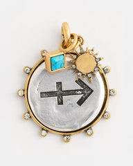 Chico's On Sale Mixed Metals Sagittarius Zodiac Charm Pendant