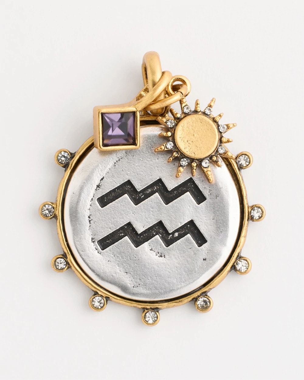 Chico's On Sale Mixed Metals Aquarius Zodiac Charm Pendant