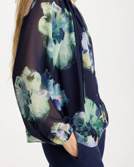 Chico's Online Passport Blue Crinkle Chiffon Tie-Front Blouse