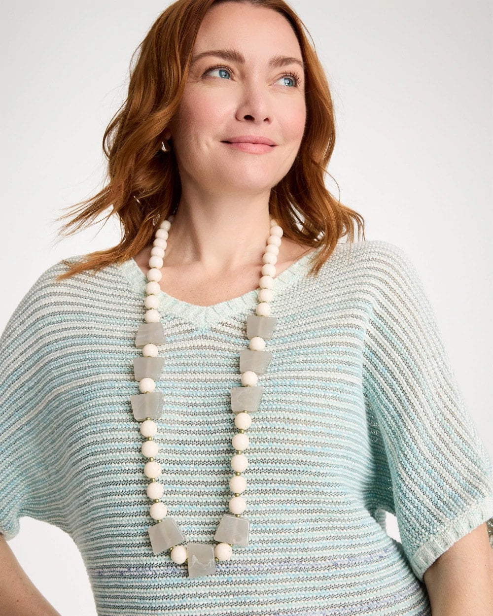 Chico's For Sale Neutral Long Geo Beaded Necklace