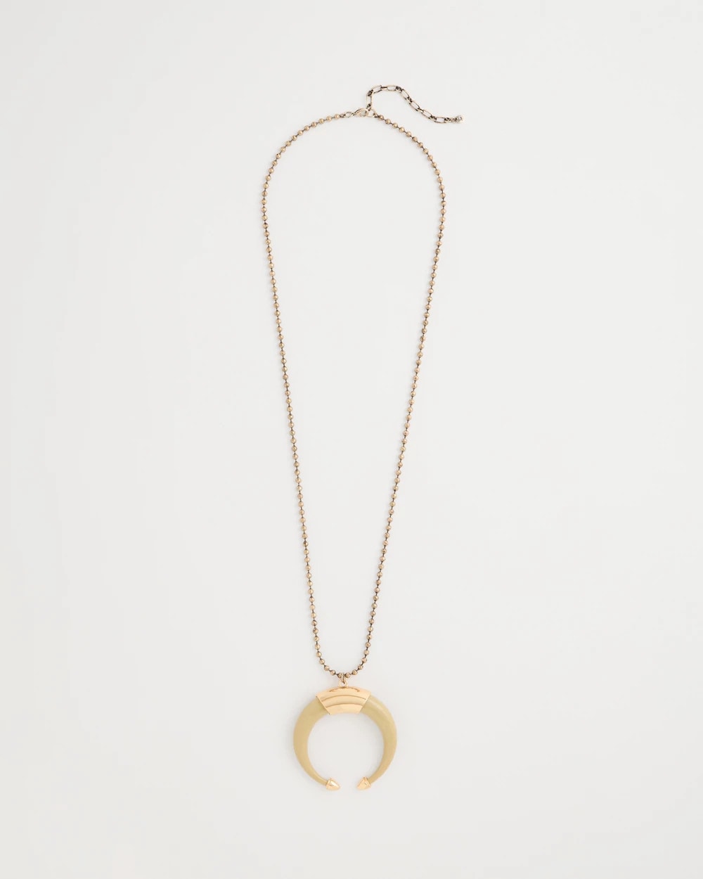 Chico's Discount Neutral Long Horn Pendant Necklace