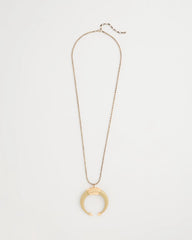 Chico's Discount Neutral Long Horn Pendant Necklace