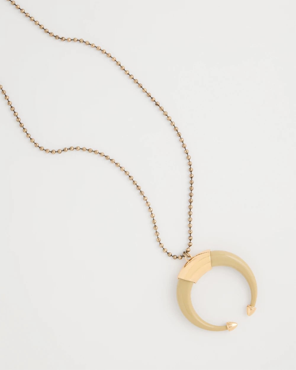 Chico's Discount Neutral Long Horn Pendant Necklace