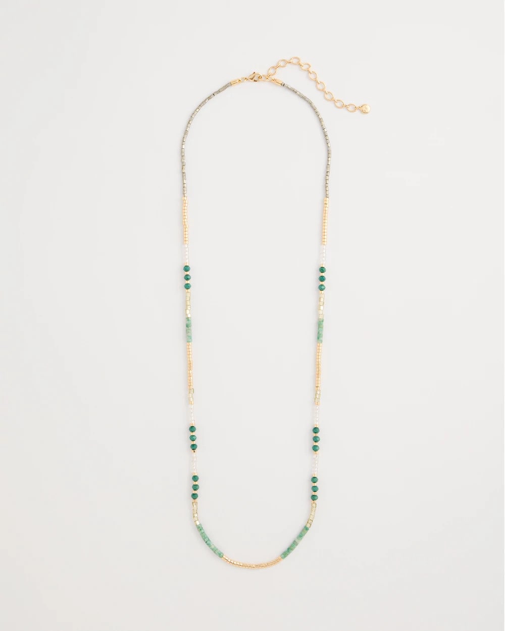 Chico's Online Green Beaded Long Necklace