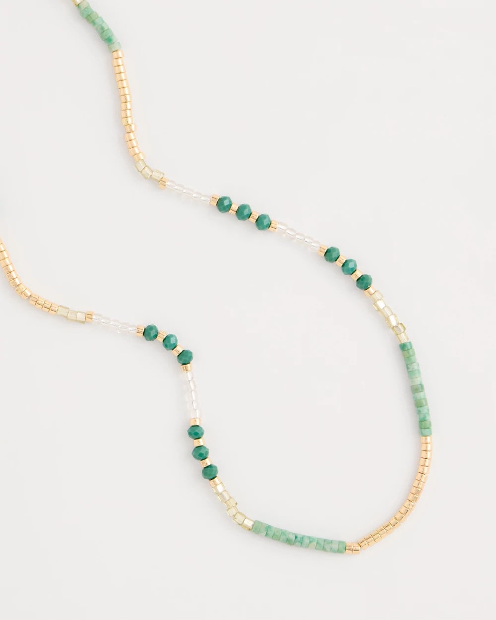 Chico's Online Green Beaded Long Necklace