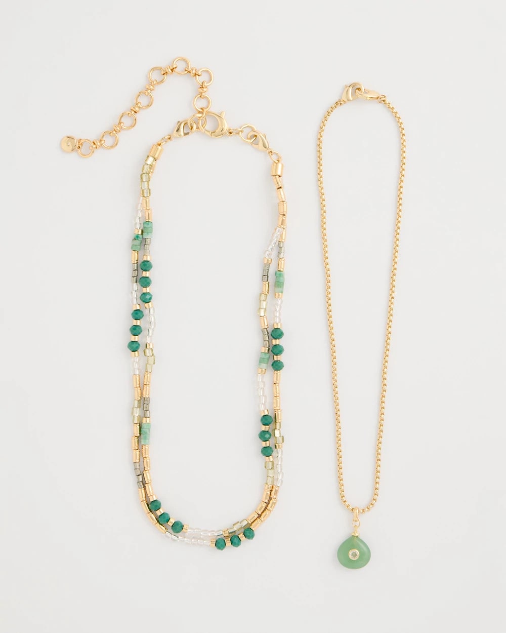 Chico's Discount Green Aventurine Stone Pendant Necklace