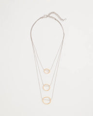 Chico's For Sale Mixed Metals Mixed Metal Triple Circle Pendant Necklace