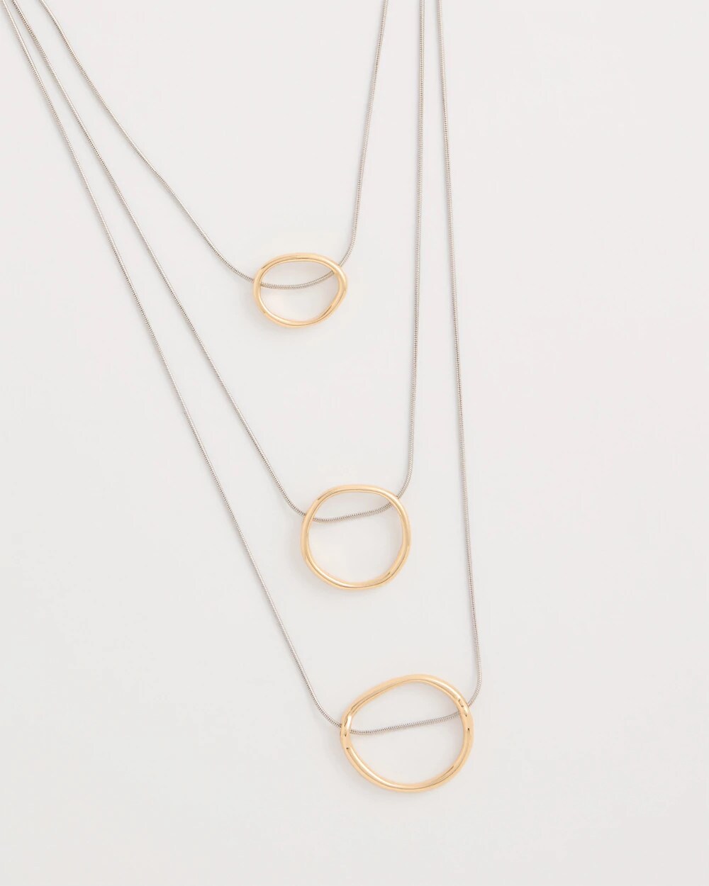 Chico's For Sale Mixed Metals Mixed Metal Triple Circle Pendant Necklace