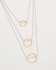 Chico's For Sale Mixed Metals Mixed Metal Triple Circle Pendant Necklace