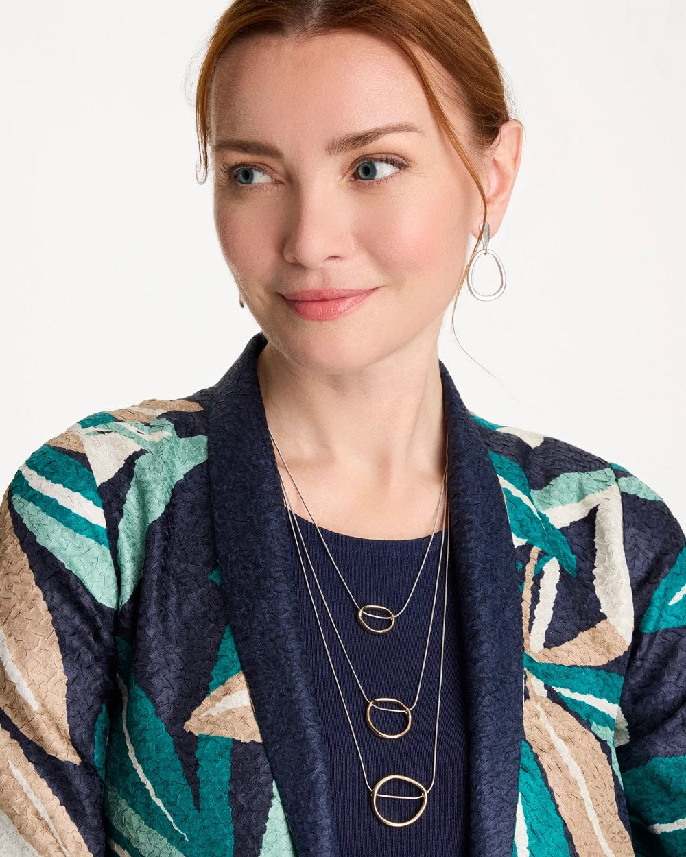 Chico's For Sale Mixed Metals Mixed Metal Triple Circle Pendant Necklace