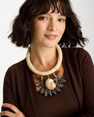 Chico's Discount Neutral Chico's x Romi Marina Pendant Bib Necklace