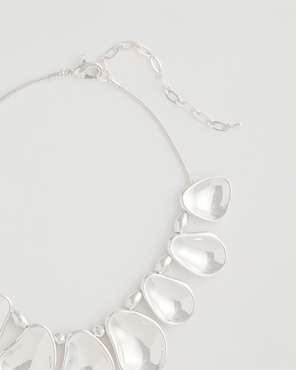 Chico's On Sale Silver Shiny Silvertone Bib Necklace