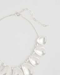 Chico's On Sale Silver Shiny Silvertone Bib Necklace