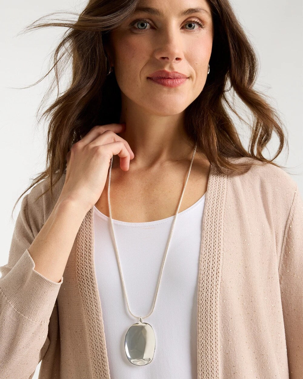 Chico's For Sale Silver Adjustable Silvertone Pendant Necklace