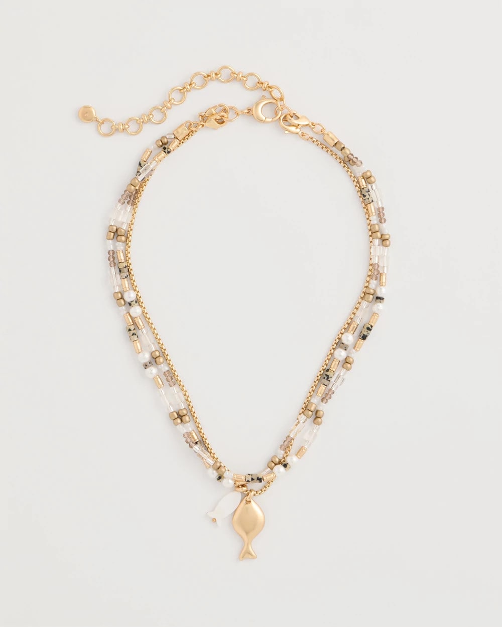 Chico's Online Neutral Neutral Jasper Shell Short Necklace