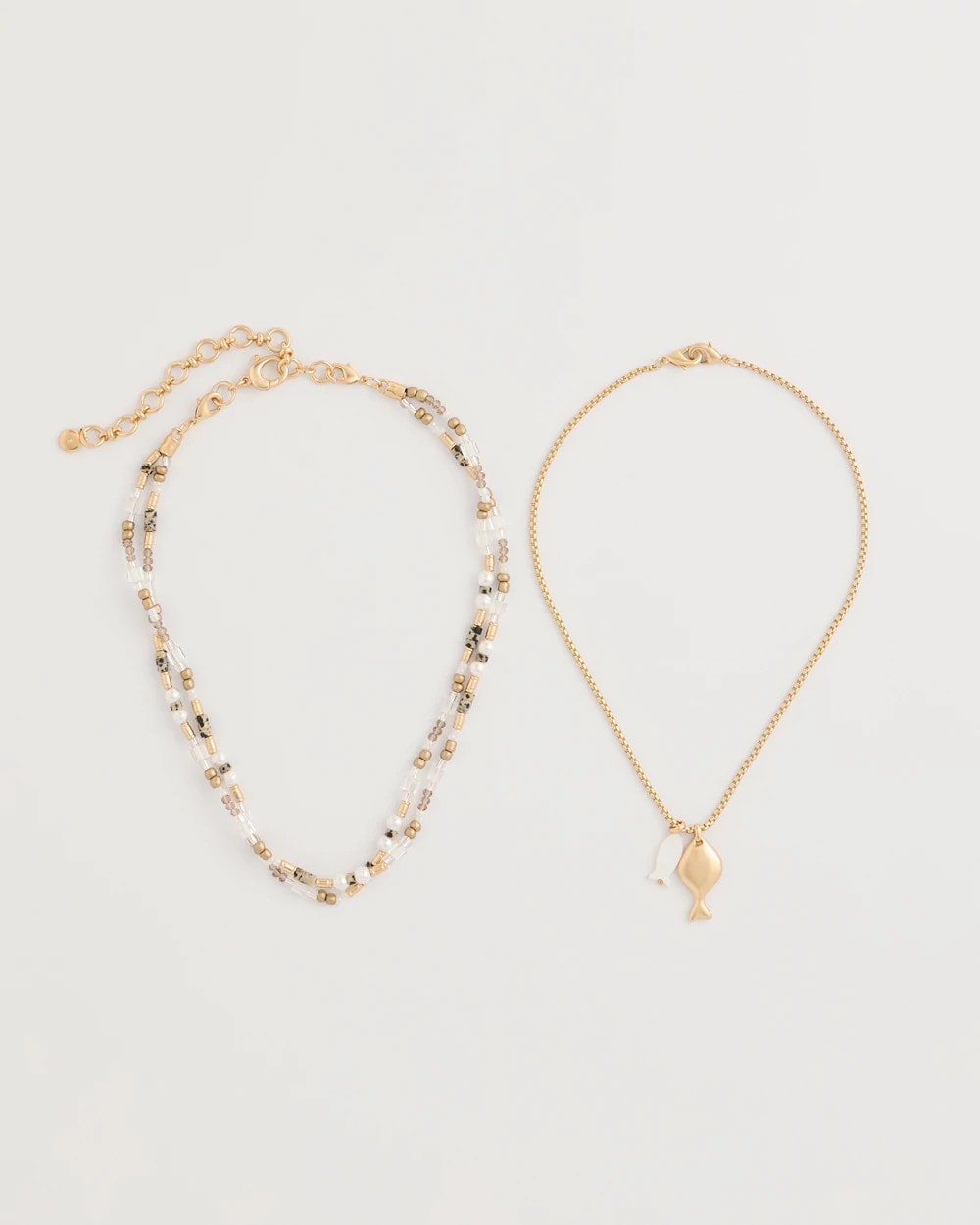 Chico's Online Neutral Neutral Jasper Shell Short Necklace