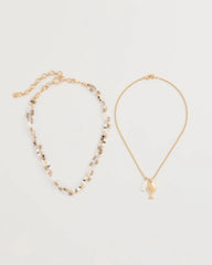 Chico's Online Neutral Neutral Jasper Shell Short Necklace