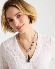 Chico's On Sale Blue Siren Teardrop Pendant Necklace