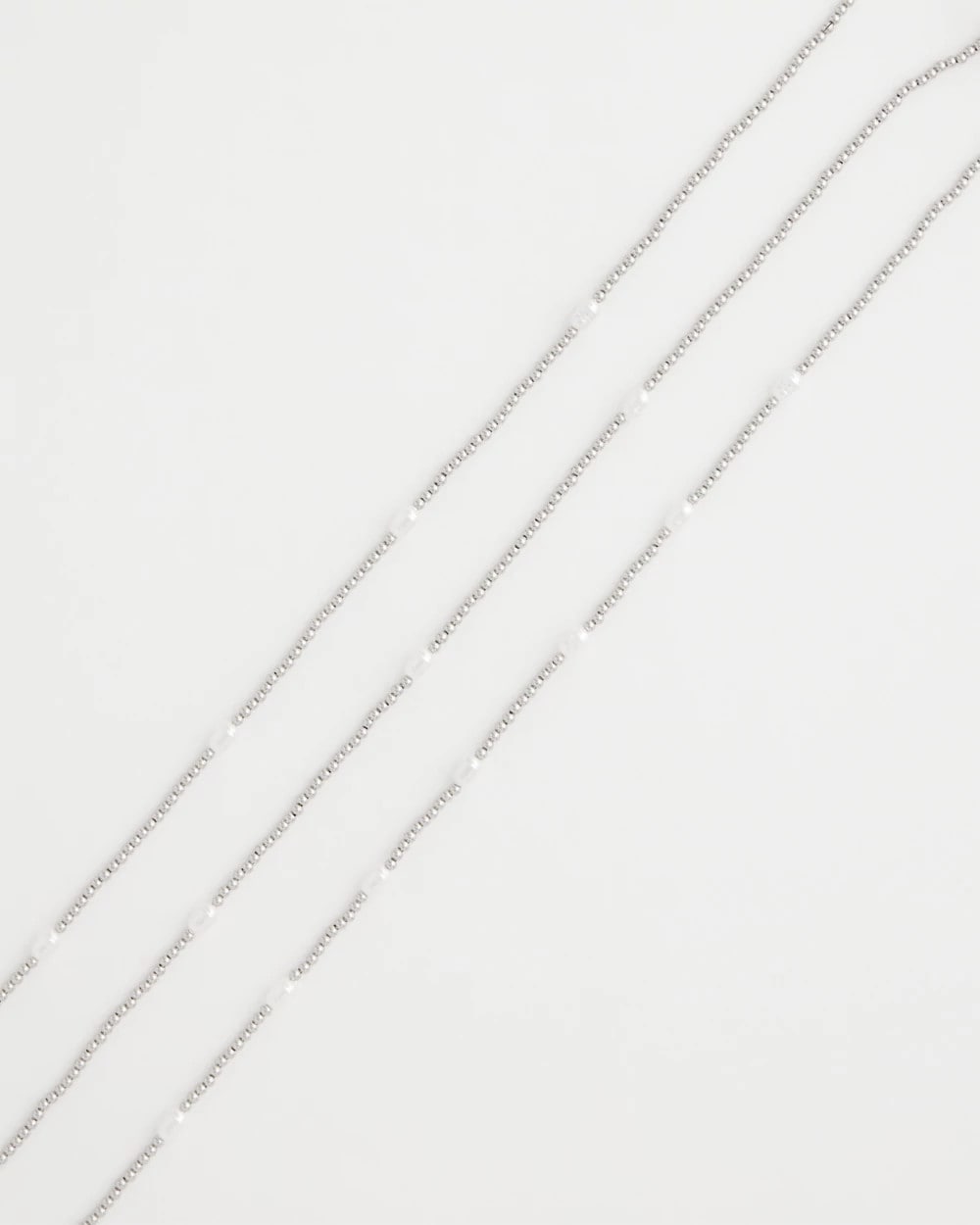 Chico's Online Silver Pearlescent Bead Ball Short Necklace